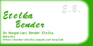 etelka bender business card